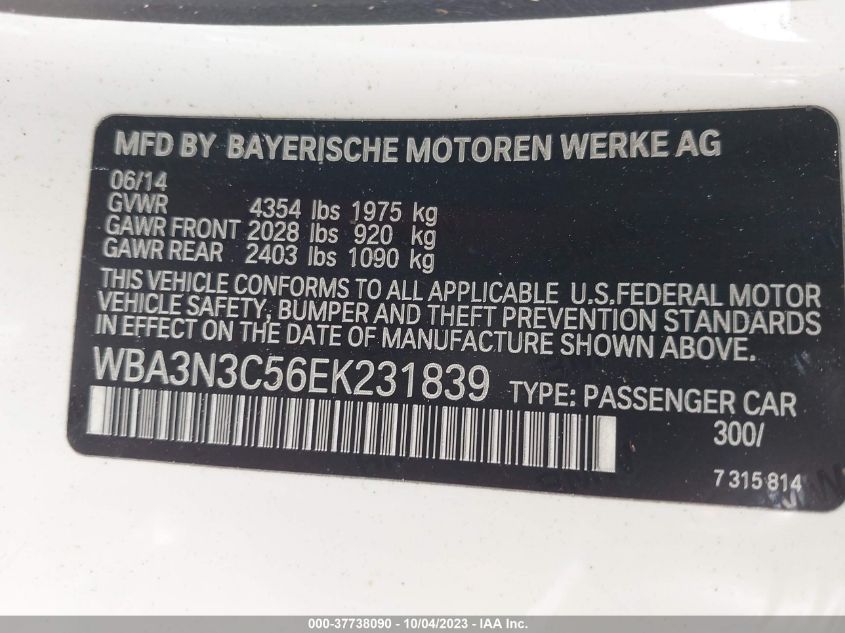 2014 BMW 428I - WBA3N3C56EK231839