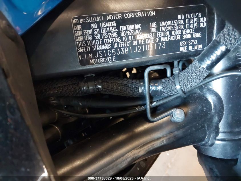 2018 SUZUKI GSX-S750 M/Z - JS1C533B1J2101173