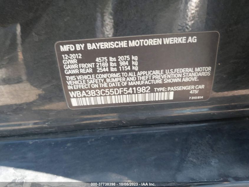 2013 BMW 328I XDRIVE - WBA3B3C55DF541982