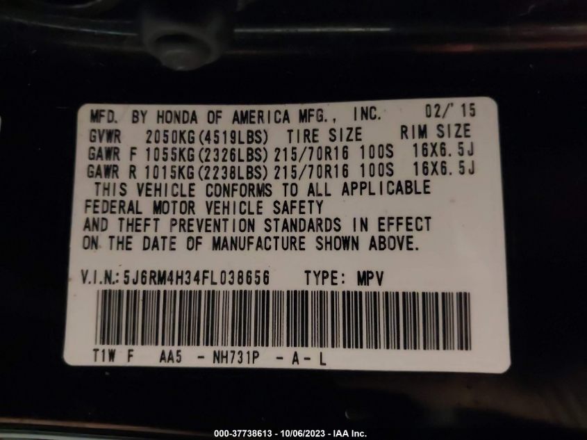 2015 HONDA CR-V LX - 5J6RM4H34FL038656
