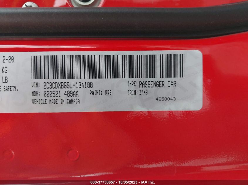 2020 DODGE CHARGER SXT - 2C3CDXBG9LH134188
