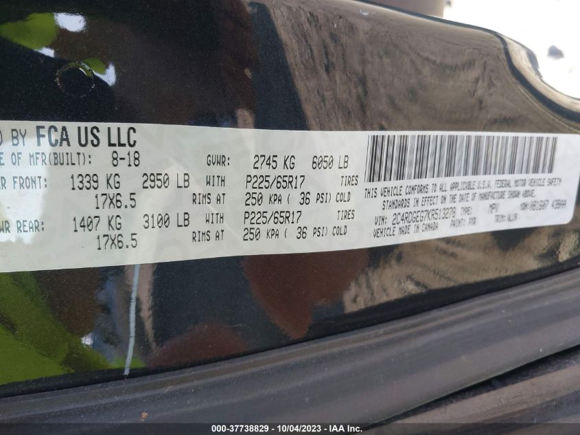 2019 DODGE GRAND CARAVAN GT - 2C4RDGEG7KR513278