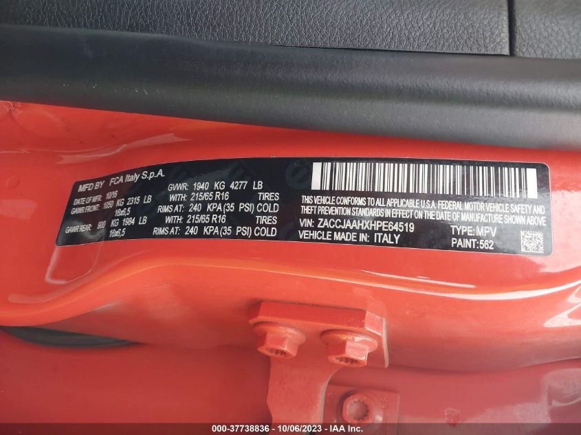 2017 JEEP RENEGADE SPORT - ZACCJAAHXHPE64519