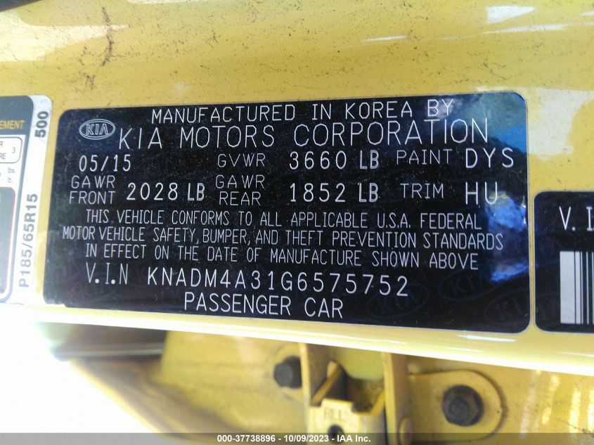 2016 KIA RIO LX - KNADM4A31G6575752