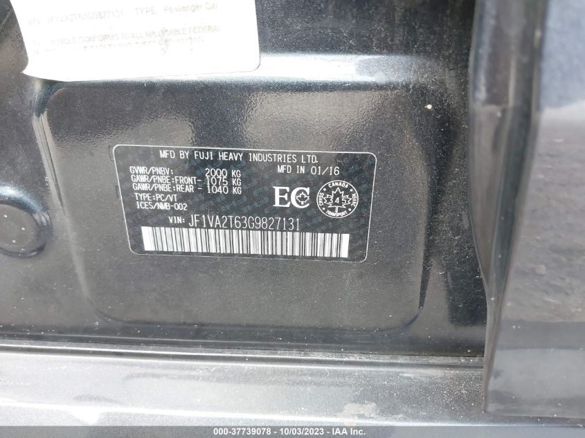 2016 SUBARU WRX STI - JF1VA2T63G9827131