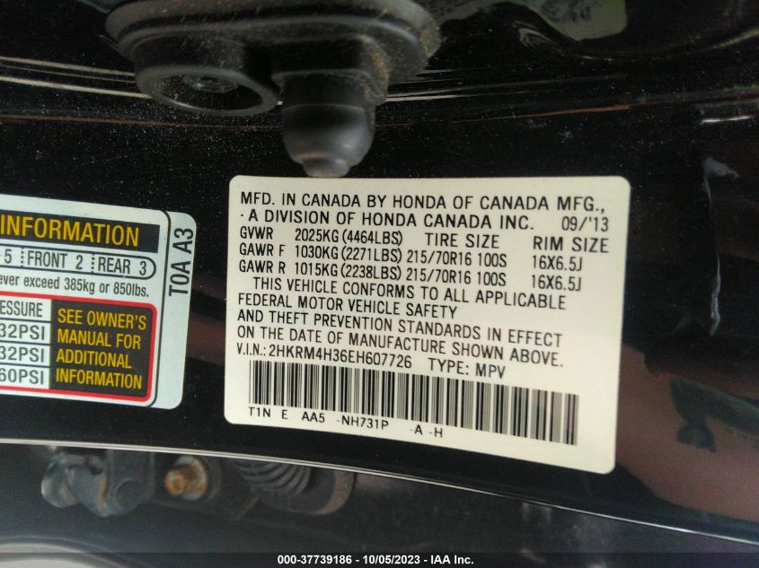 2014 HONDA CR-V LX - 2HKRM4H36EH607726