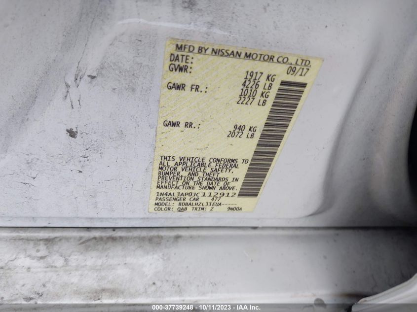 2018 NISSAN ALTIMA 2.5 SR - 1N4AL3AP0JC112912