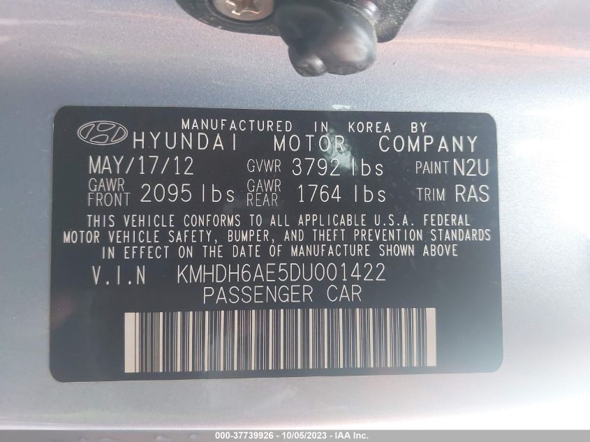 2013 HYUNDAI ELANTRA COUPE SE KMHDH6AE5DU001422
