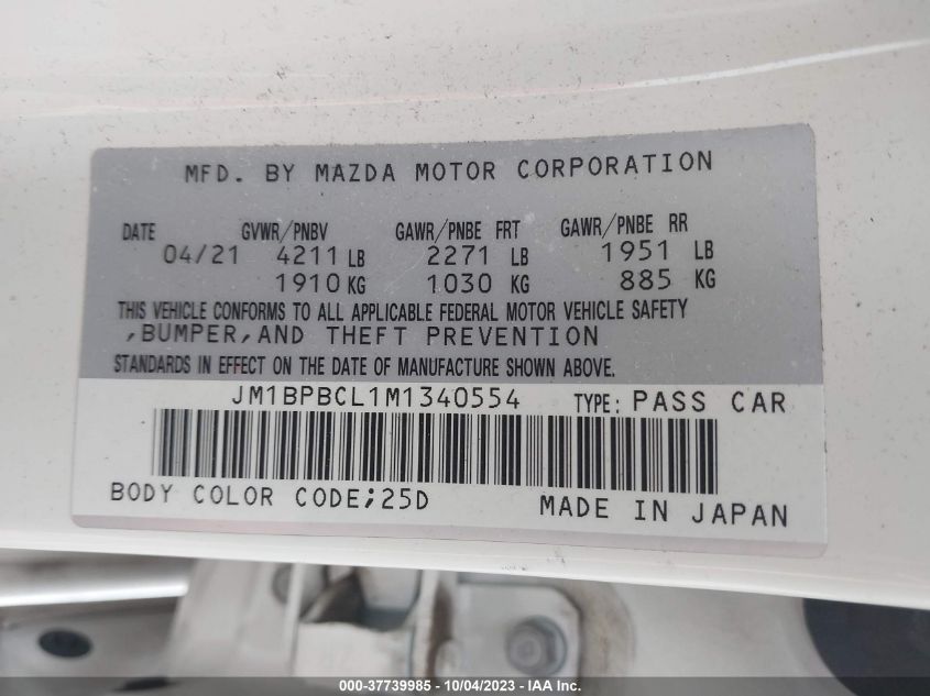 JM1BPBCL1M1340554 Mazda 3 PREFERRED 9