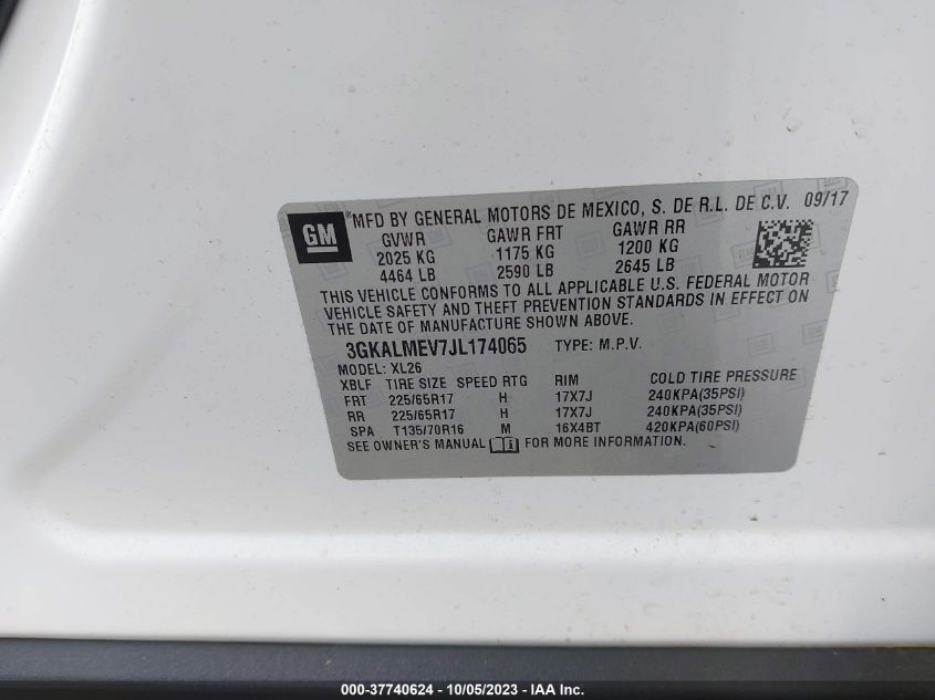 2018 GMC TERRAIN SLE - 3GKALMEV7JL174065
