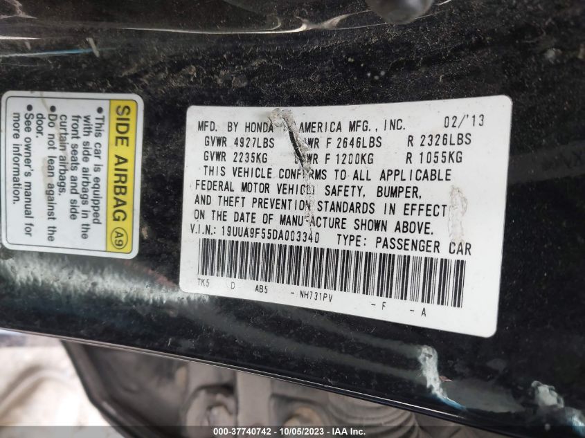 2013 ACURA TL TECH - 19UUA9F55DA003340