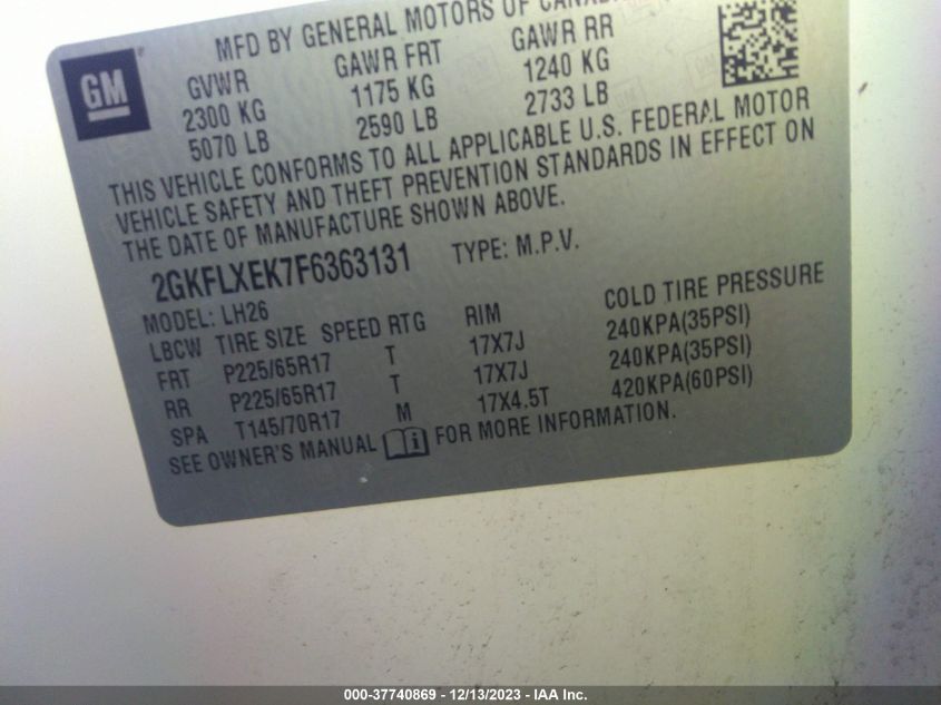 2015 GMC TERRAIN SLT-1 - 2GKFLXEK7F6363131