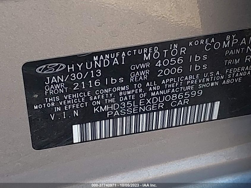 2013 HYUNDAI ELANTRA GT - KMHD35LEXDU086599