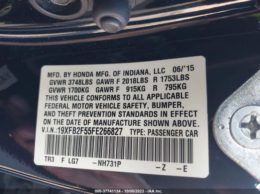2015 HONDA CIVIC SEDAN LX - 19XFB2F55FE266827