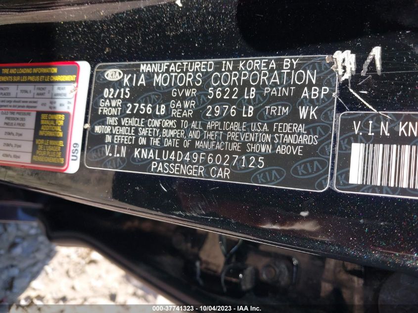 2015 KIA K900 PREMIUM KNALU4D49F6027125