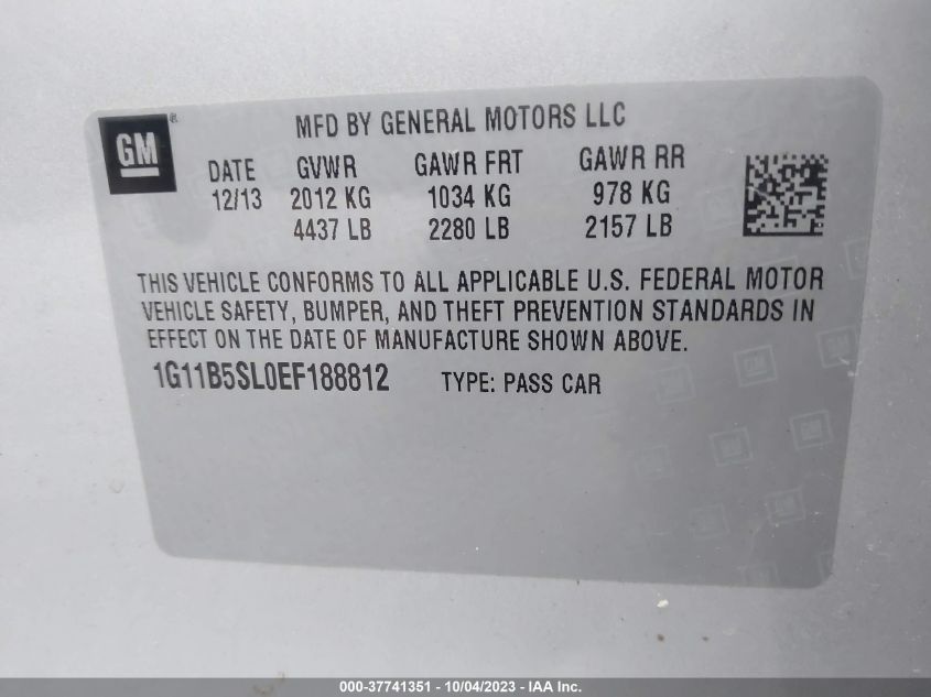 2014 CHEVROLET MALIBU LS - 1G11B5SL0EF188812