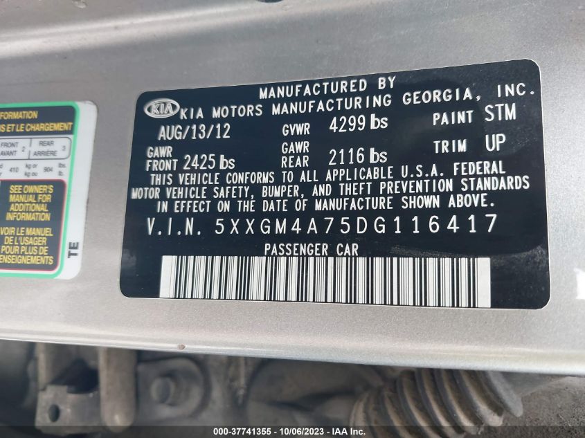 2013 KIA OPTIMA LX - 5XXGM4A75DG116417
