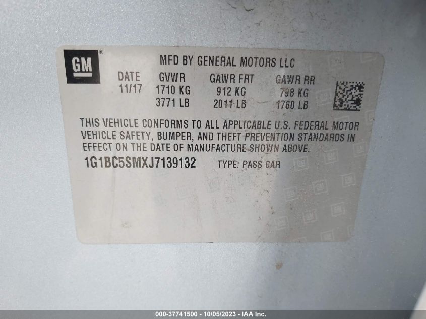 2018 CHEVROLET CRUZE LS - 1G1BC5SMXJ7139132