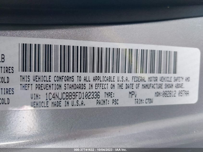 2015 JEEP COMPASS SPORT - 1C4NJCBB9FD102336