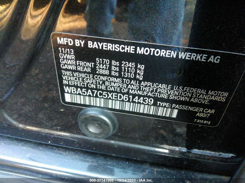 2014 BMW 528I XDRIVE WBA5A7C5XED614439