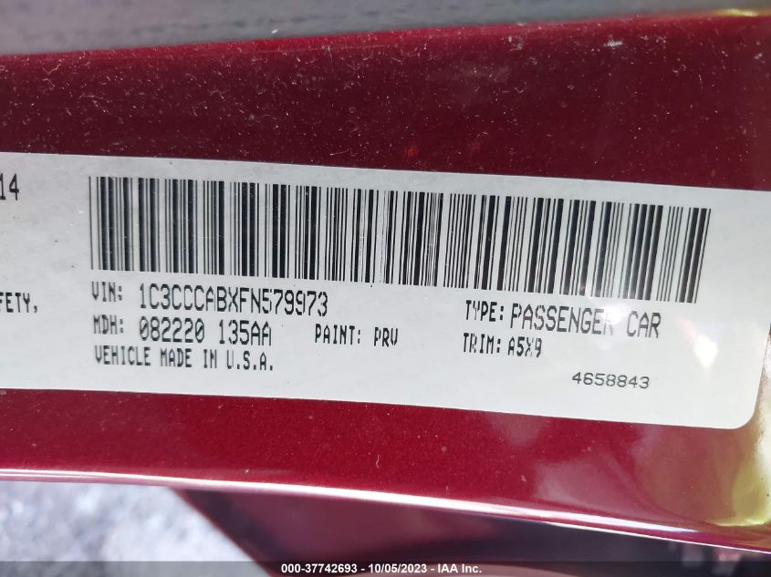 2015 CHRYSLER 200 LIMITED - 1C3CCCABXFN579973