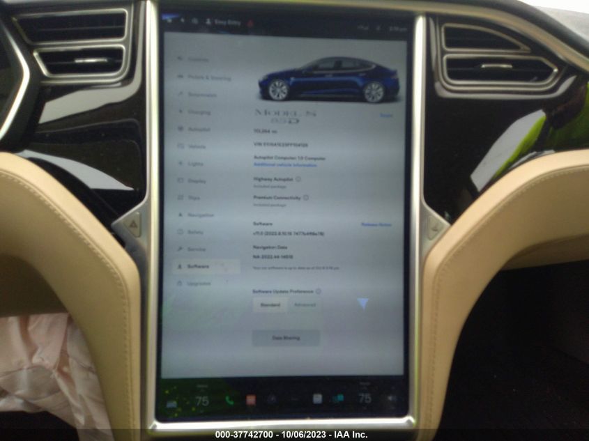2015 TESLA MODEL S 85D/70D/90D/P90D - 5YJSA1E23FF104126