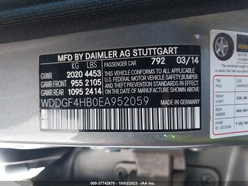 2014 MERCEDES-BENZ C-CLASS C 250 - WDDGF4HB0EA952059