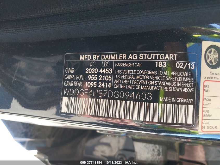 2013 MERCEDES-BENZ C 250 SPORT/LUXURY - WDDGF4HB7DG094603