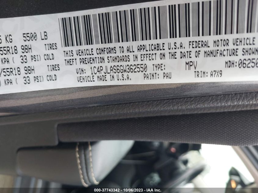 2016 JEEP CHEROKEE ALTITUDE - 1C4PJLAS6GW362550