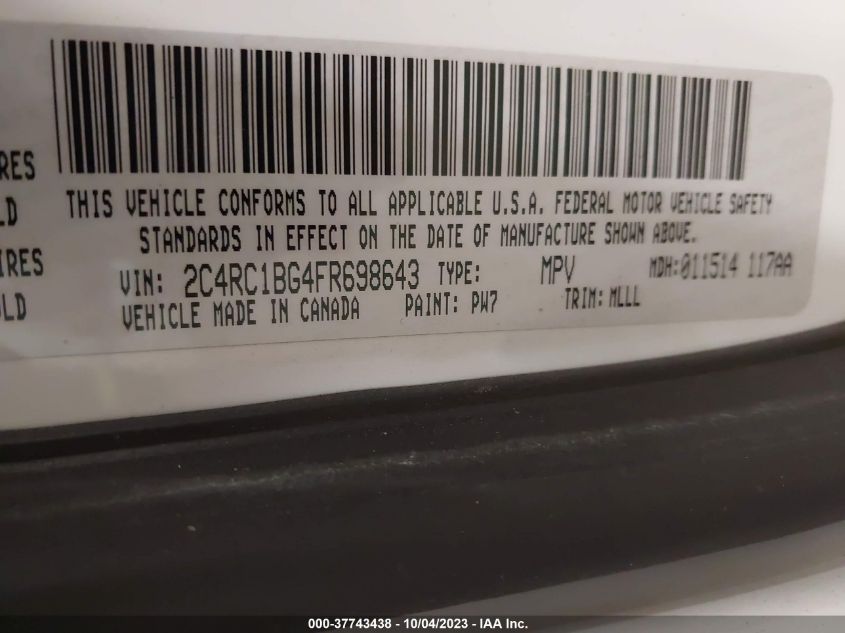 2015 CHRYSLER TOWN & COUNTRY TOURING - 2C4RC1BG4FR698643
