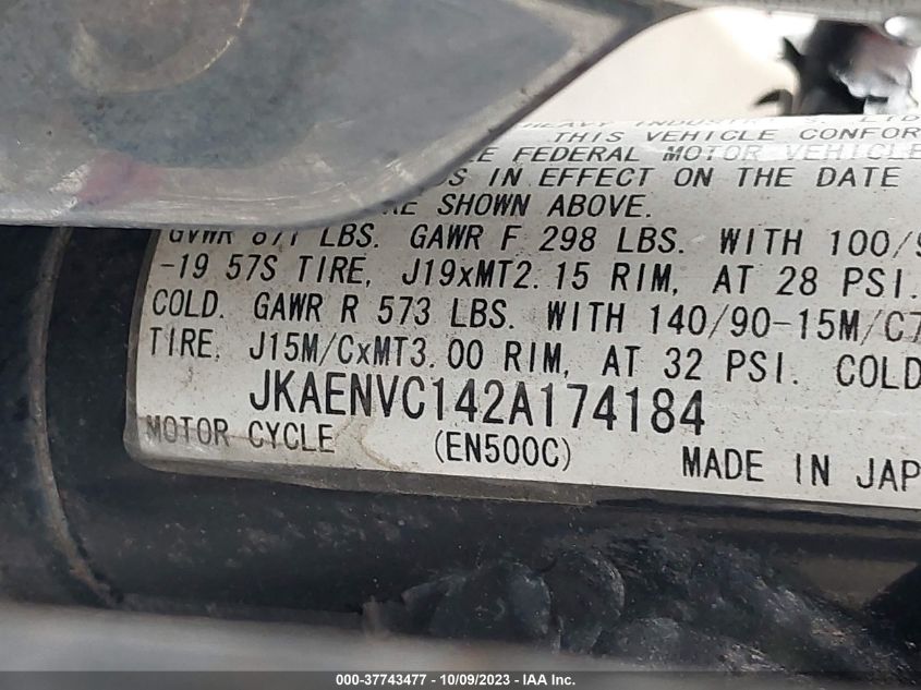 2002 KAWASAKI EN500 C JKAENVC142A174184