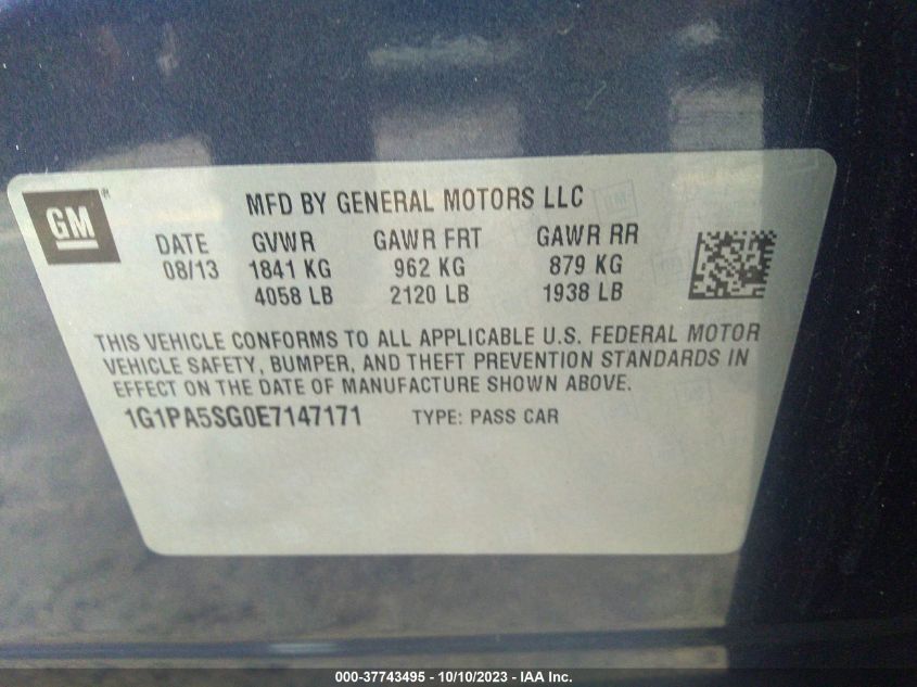 2014 CHEVROLET CRUZE LS - 1G1PA5SG0E7147171