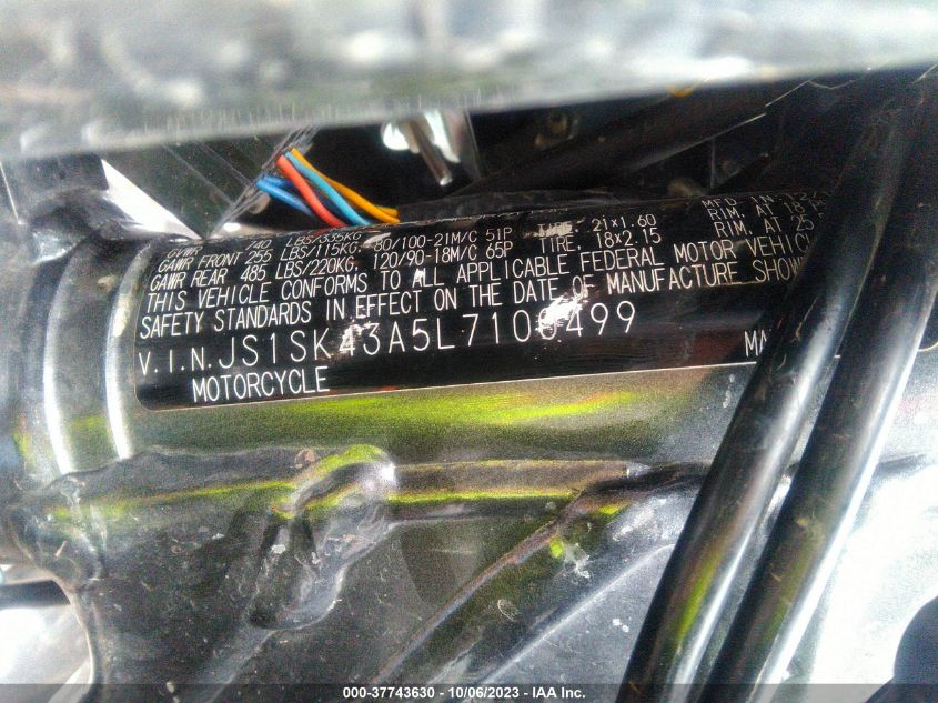 2020 SUZUKI DR-Z400 S JS1SK43A5L7100499