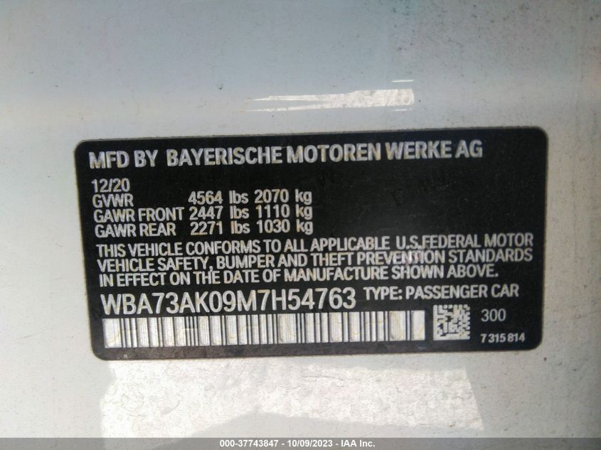 2021 BMW 2 SERIES 228I XDRIVE WBA73AK09M7H54763