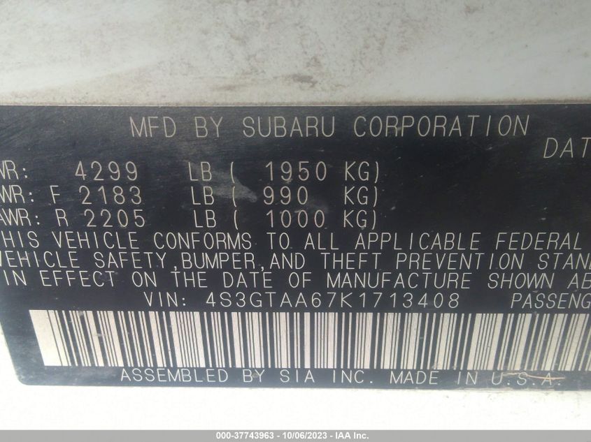 2019 SUBARU IMPREZA - 4S3GTAA67K1713408