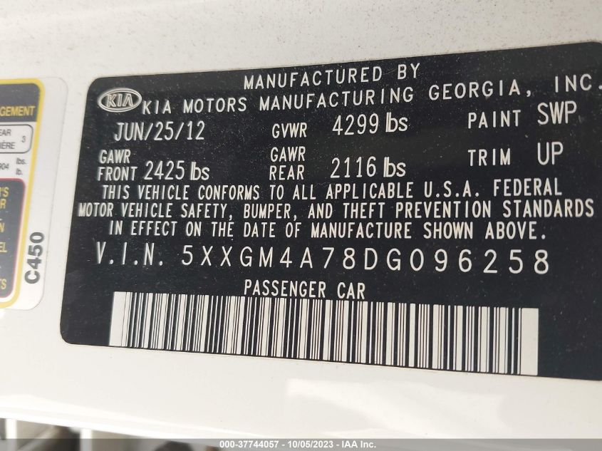 2013 KIA OPTIMA LX - 5XXGM4A78DG096258