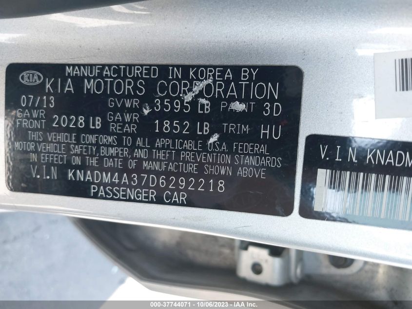 2013 KIA RIO LX - KNADM4A37D6292218