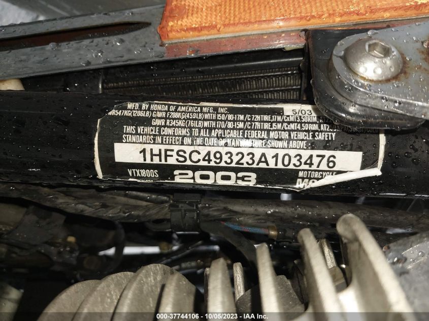 2003 HONDA VTX1800 S 1HFSC49323A103476