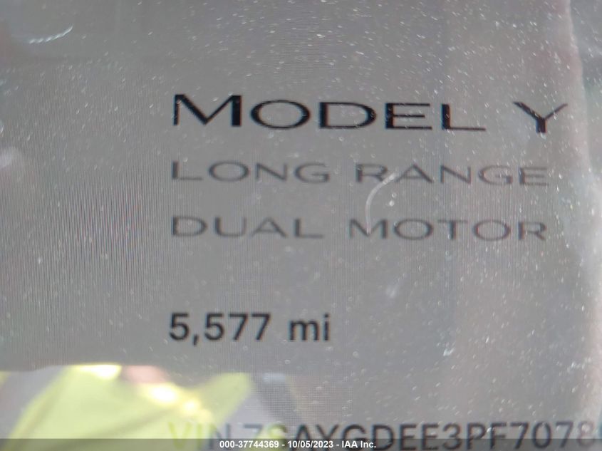 2023 TESLA MODEL Y LONG RANGE - 7SAYGDEE3PF707800