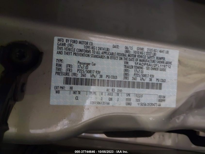 2015 FORD C-MAX HYBRID SE - 1FADP5AU2FL119712