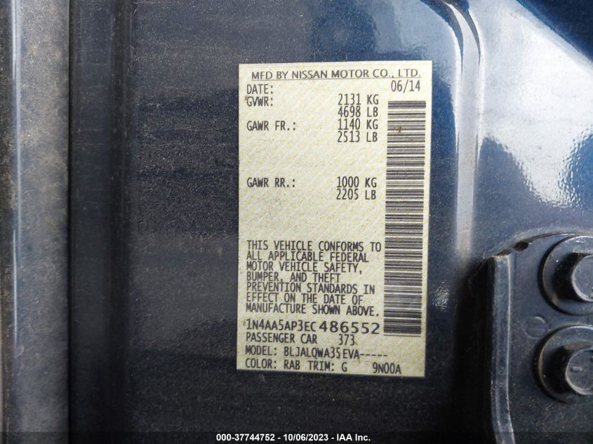 2014 NISSAN MAXIMA 3.5 - 1N4AA5AP3EC486552
