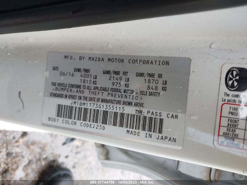 2016 MAZDA MAZDA3 I SPORT - JM1BM1T73G1355115
