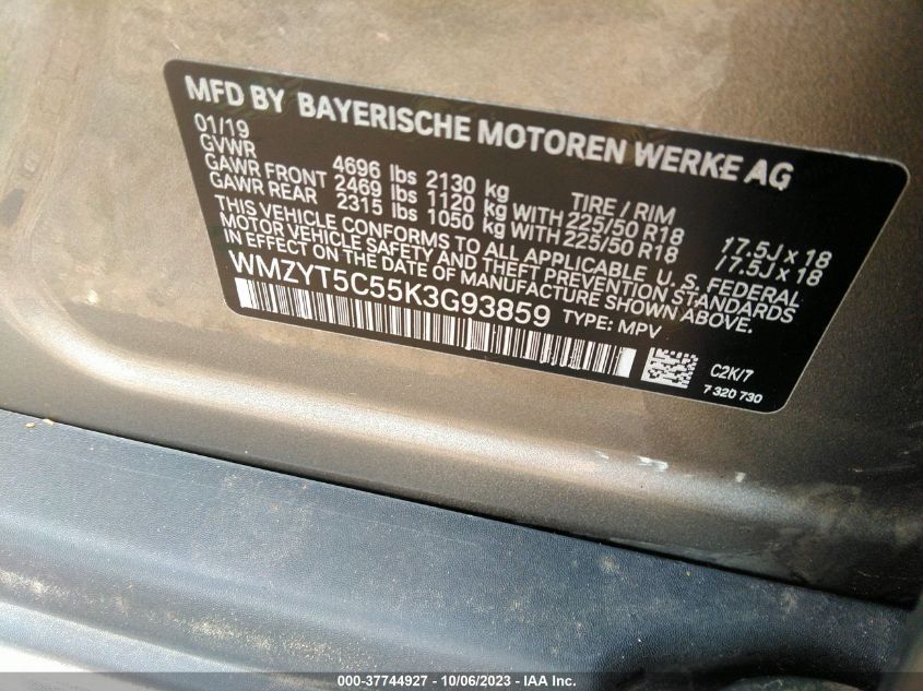 2019 MINI COUNTRYMAN COOPER S WMZYT5C55K3G93859