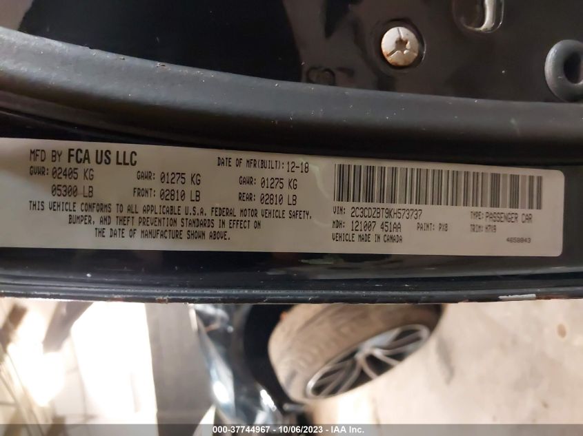 2019 DODGE CHALLENGER R/T - 2C3CDZBT9KH573737