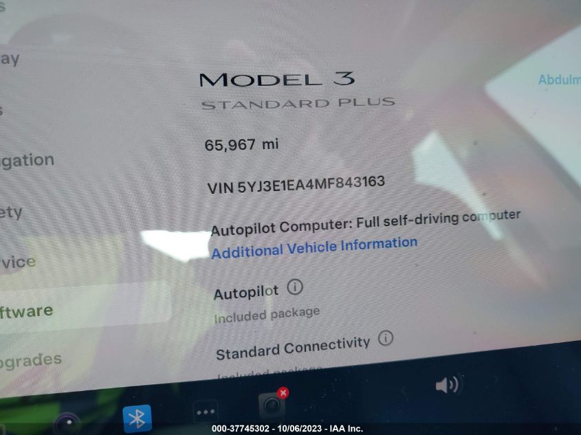 2021 TESLA MODEL 3 - 5YJ3E1EA4MF843163