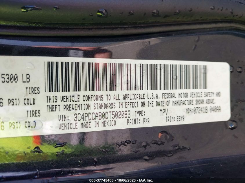 2013 DODGE JOURNEY AMERICAN VALUE PKG - 3C4PDCAB0DT502083