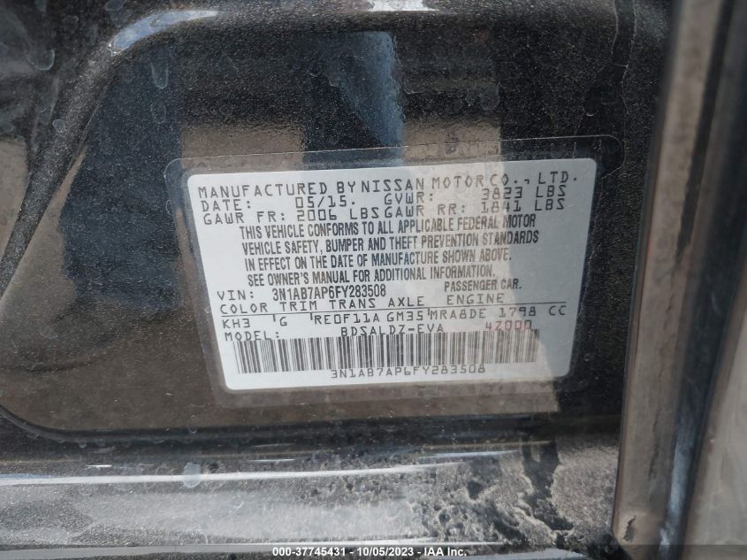 2015 NISSAN SENTRA SV - 3N1AB7AP6FY283508
