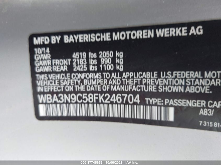 2015 BMW 4 SERIES 428I XDRIVE - WBA3N9C58FK246704