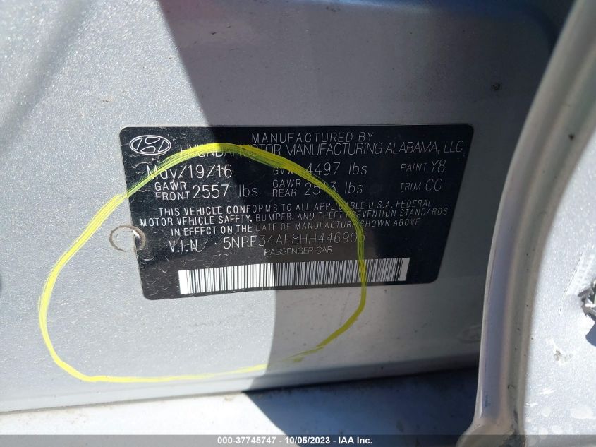 2017 HYUNDAI SONATA SPORT/LIMITED - 5NPE34AF8HH446905