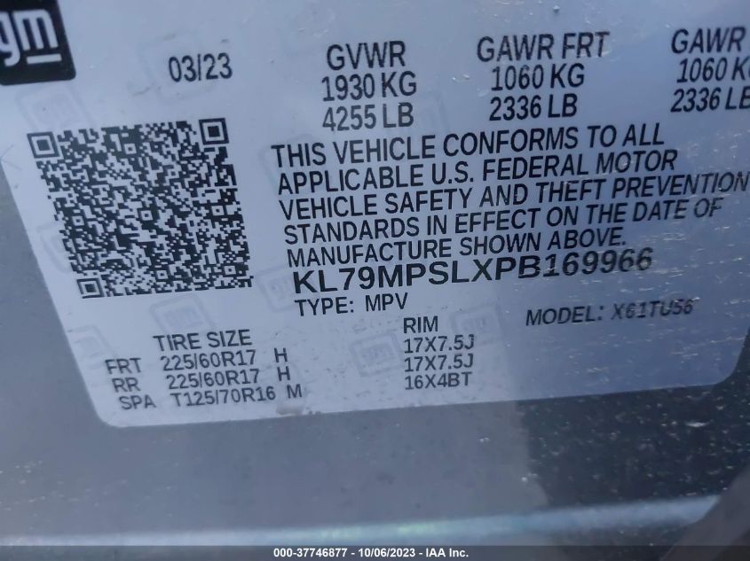 2023 CHEVROLET TRAILBLAZER LT - KL79MPSLXPB169966